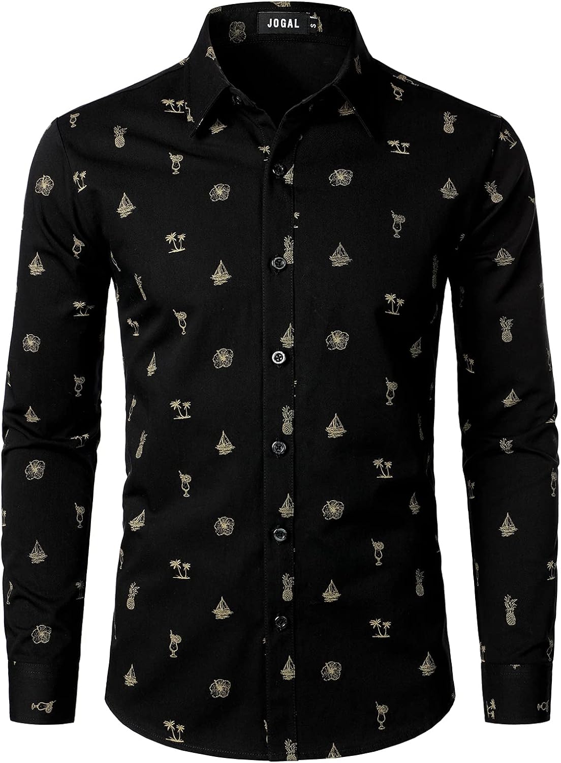 JOGAL Men's Novelty Fun Printed Long Sleeve Button Up Dress Shirts at  Men’s Clothing store