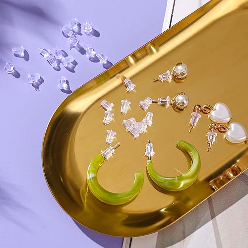 Miniatura 21 de Parte trasera de goma para aretes de goma suave y transparente para tachuelas, aretes de silicona hipoalergénica, tapón de repuesto para mujeres