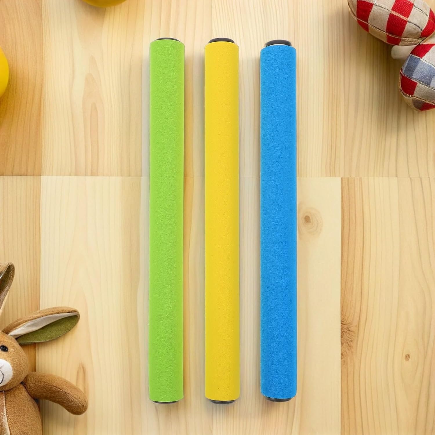 Uonlytech 6pcs Relay Set with Anti-Slip Sponge Grip, Colorful Track Field Running Race Sticks for School Sports, Outdoor Relay Competitions and Team Training