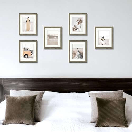 Miniatura 5 de Color Play Impresiones de playa, arte de pared, imágenes del océano, decoración del hogar, juego de 6 pósteres retro costeros, palmeras tropicales,