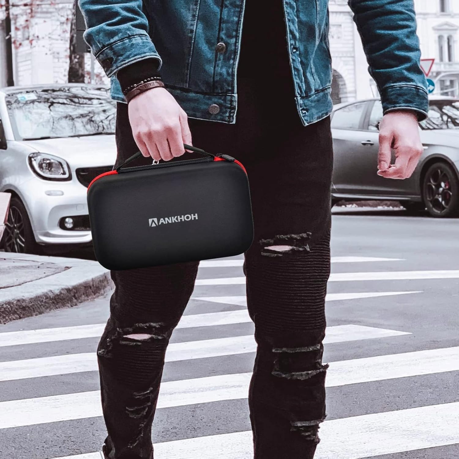 ANKHOH Carrying Case Compatible with NEXPOW Car Jump Starter, Fits for 1500A Peak 12800mAh Battery Starter Q10S/ T11F, Portable Storage Box for Car Battery Charger and Jumper Cables (Case ONLY)
