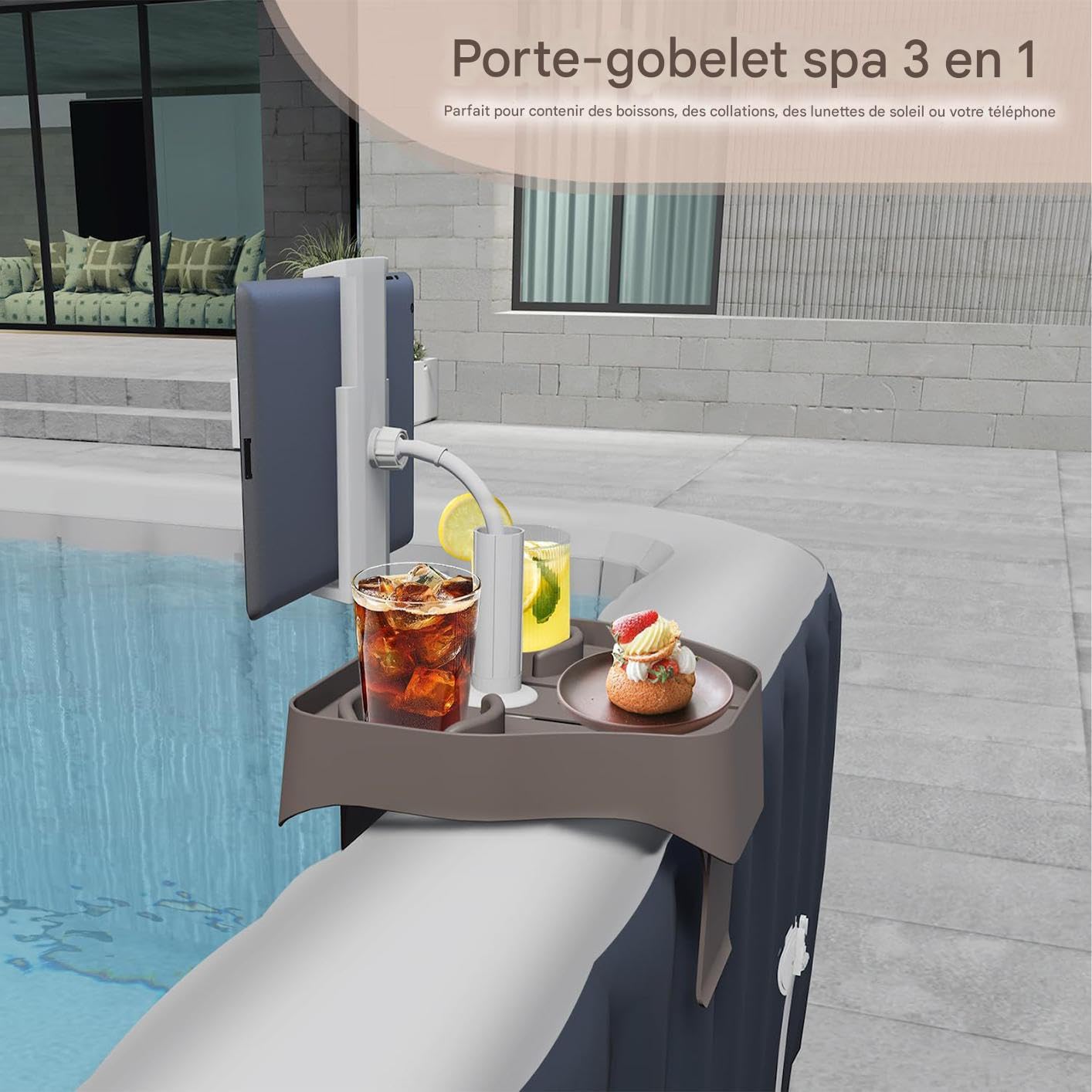 Caddy Spa réglable Plateau de Table d'appoint pour Baignoire 5,9-9,8 Pouces