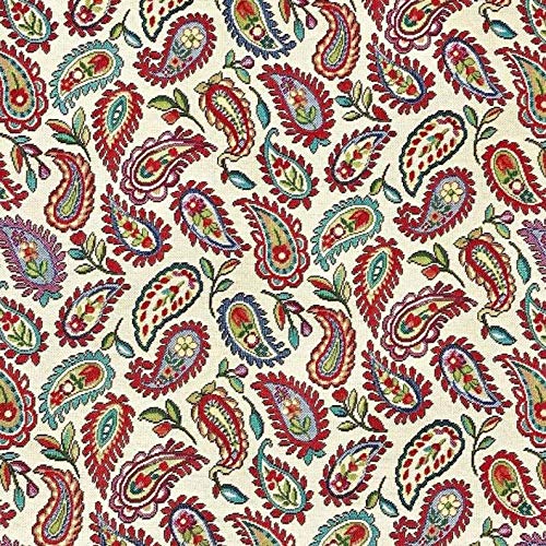 Thimbles Fabrics | New World Tapestry Multi Coloured Paisley Designer Heavyweight Woven Tapestry Crafting Soft Furnishings Upholstery Fabric 140cm - Sold by The Metre