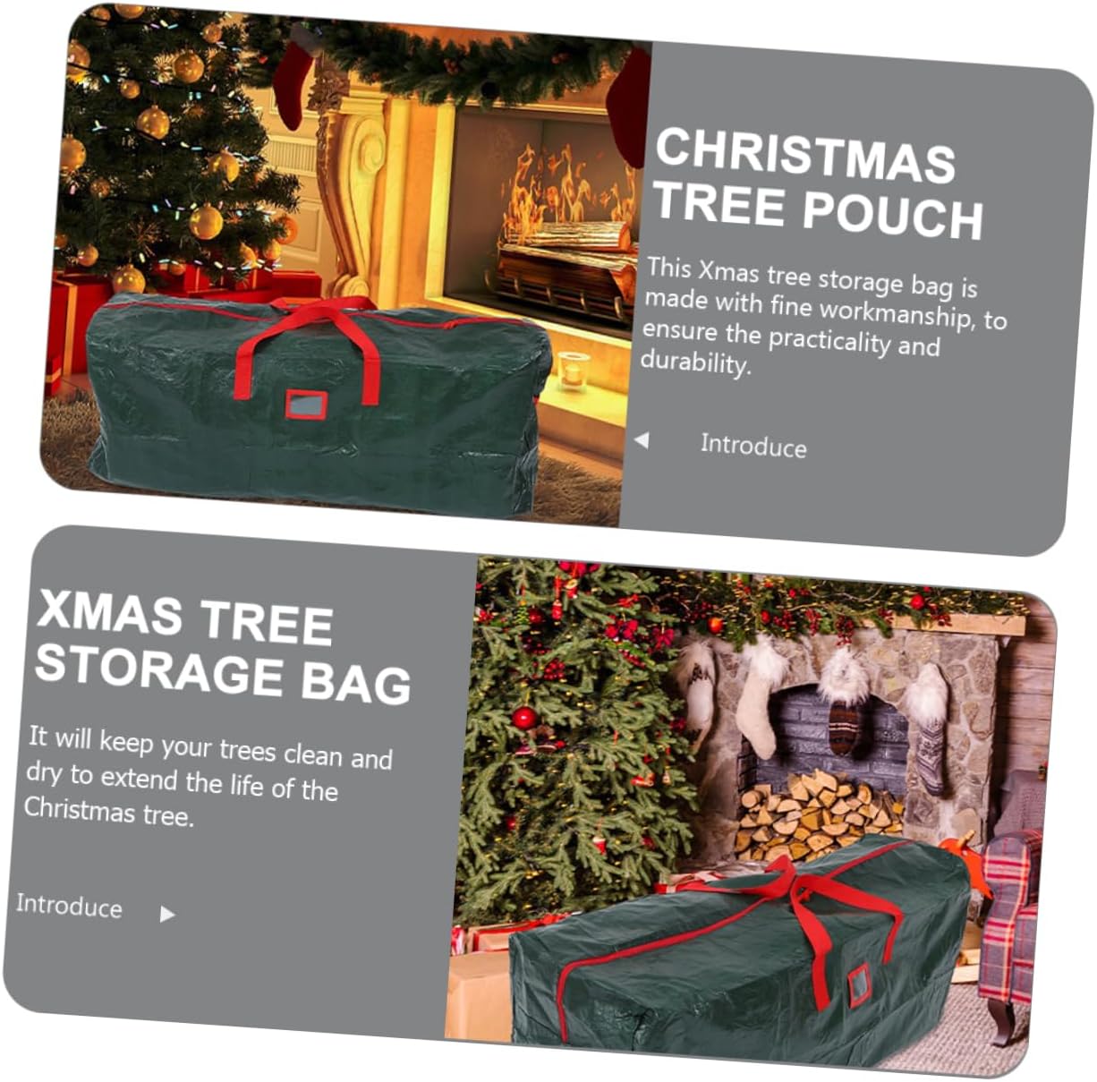 Christmas Tree Storage Bag Zippered Organizer Carry Handles for Holiday Decor Large Capacity for Easy Stowing and of Christmas Items