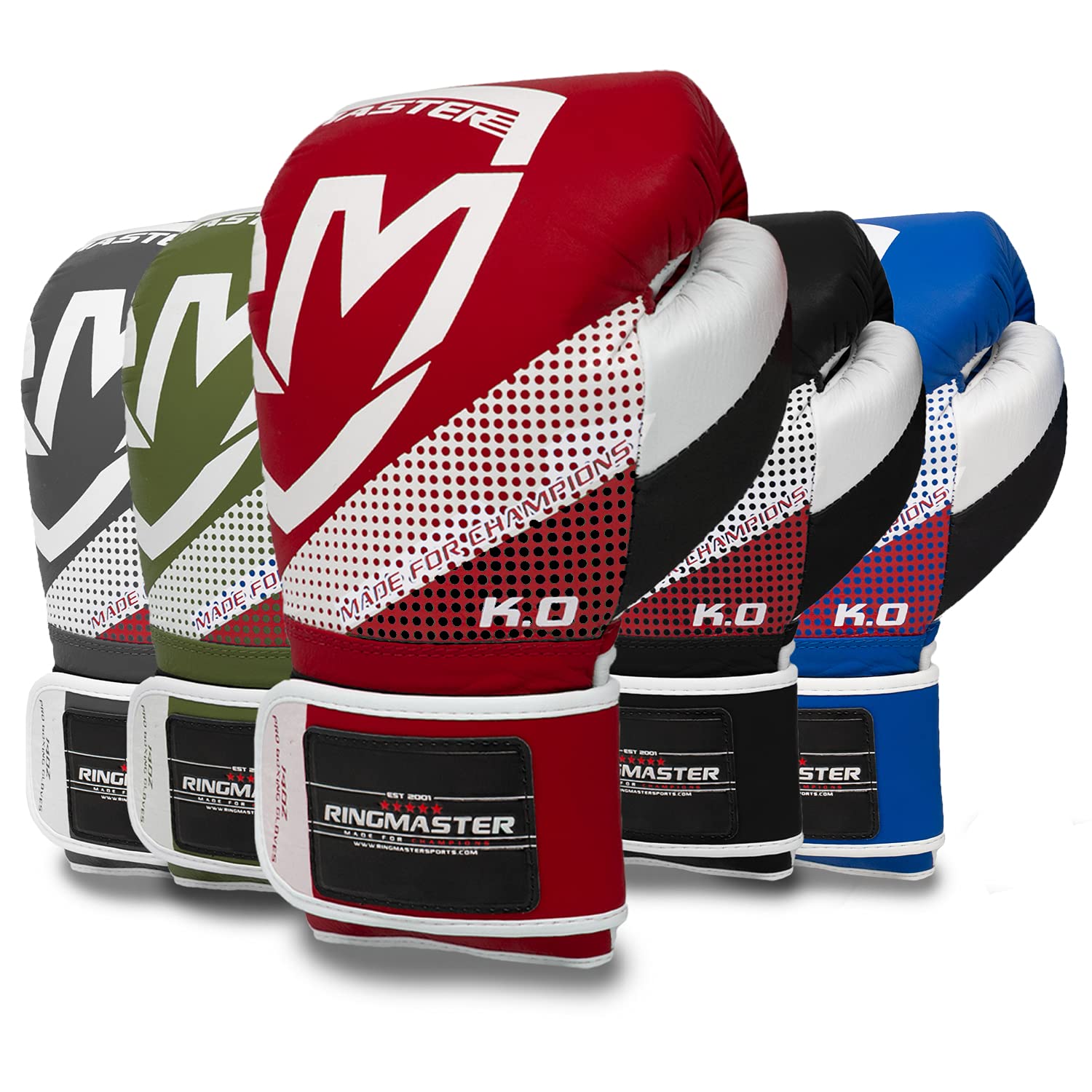 RingMaster Sports Pro Boxing Gloves Training Sparring Bag Mitts MMA Punch Fight (Dazzling Red, 8oz)