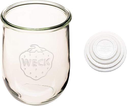 Miniatura 3 de Weck - Tarros de vidrio grandes para masa madre - Tarro de inicio con tapa de vidrio - Tarro de tulipanes con boca ancha - Tarros Weck de 1 litro