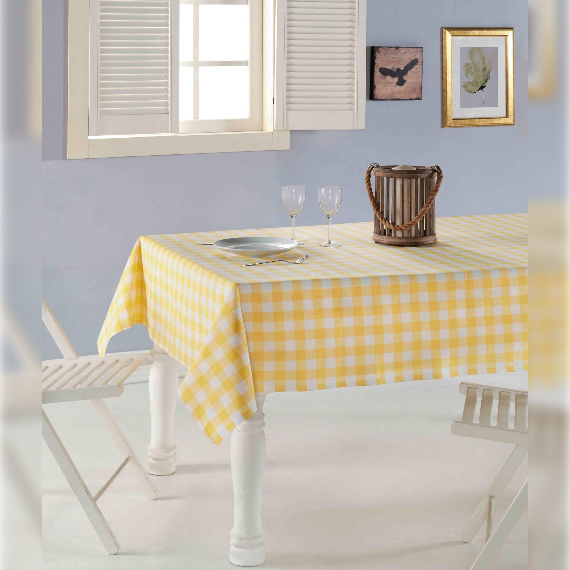 Well Home Mobiliario & Decoración Gelb Tischdecke 160 X 260 Cm Grün Und Weiß