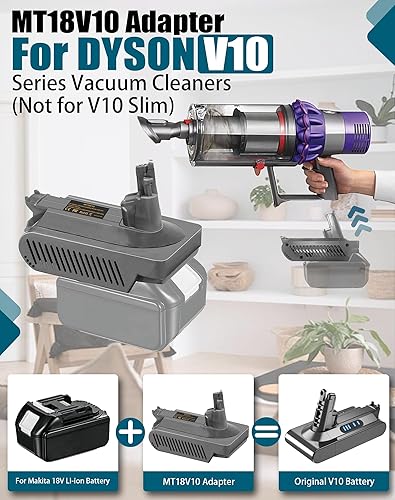 Miniatura 2 de Adaptador V10 para Makita de 18 V a Dy.Son V10, adaptador de batería para batería de litio Makita de 18 V, convertido para trabajar para DYS.on V10