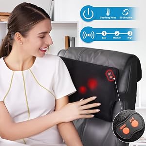 WOQQW Back Massager with Heat, Shiatsu Neck and Back Massager, Electric Deep Tissue 3D Kneading Massage Pillow for Neck, Back, Shoulders, Waist, Legs and Foot - Best Gifts for Women Men Mom Dad