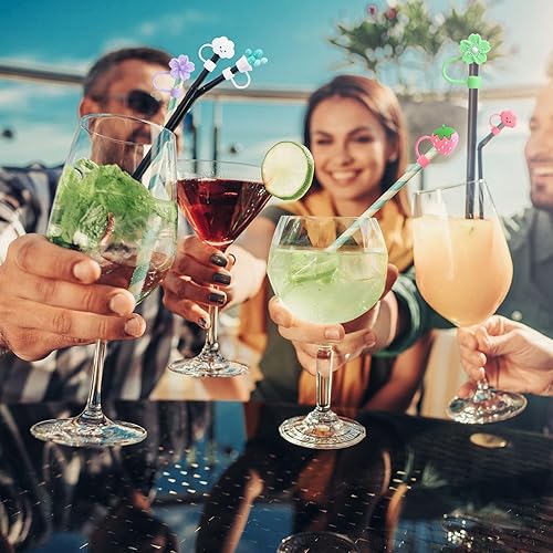 Miniatura 6 de Auidy - 20 adornos de paja para vasos Stanley, compatibles con vasos de 30 y 40 onzas, cubiertas de popote de 0.394 in