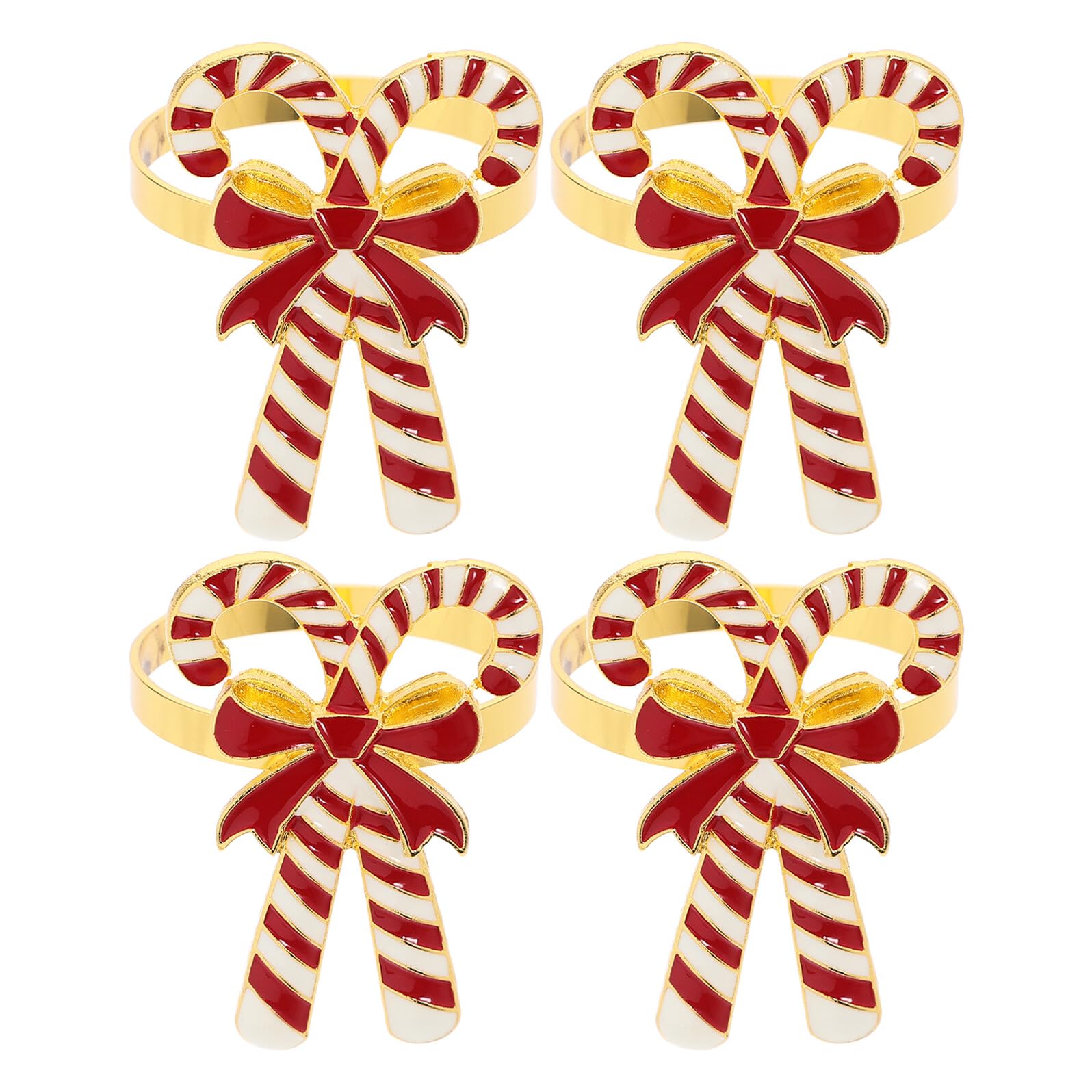 jojofuny Lot de 4 Ronds de Serviette Noël en Alliage Nœud Décoratif Rouge, Porte-Serviettes pour Décoration de Table Festive, Accessoires de Fête et Fixateur de Serviette pour Repas de