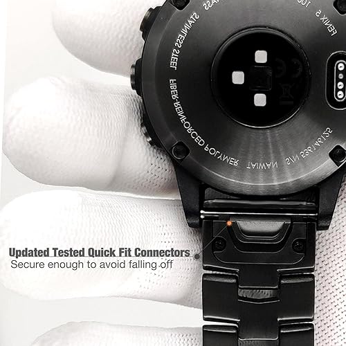 Miniatura 6 de Abanen Correa de reloj de titanio para Garmin Fenix 8 1.850 in/epix Pro 1.850 in, ajuste rápido 0.866 in pulsera de metal de titanio con hebilla de