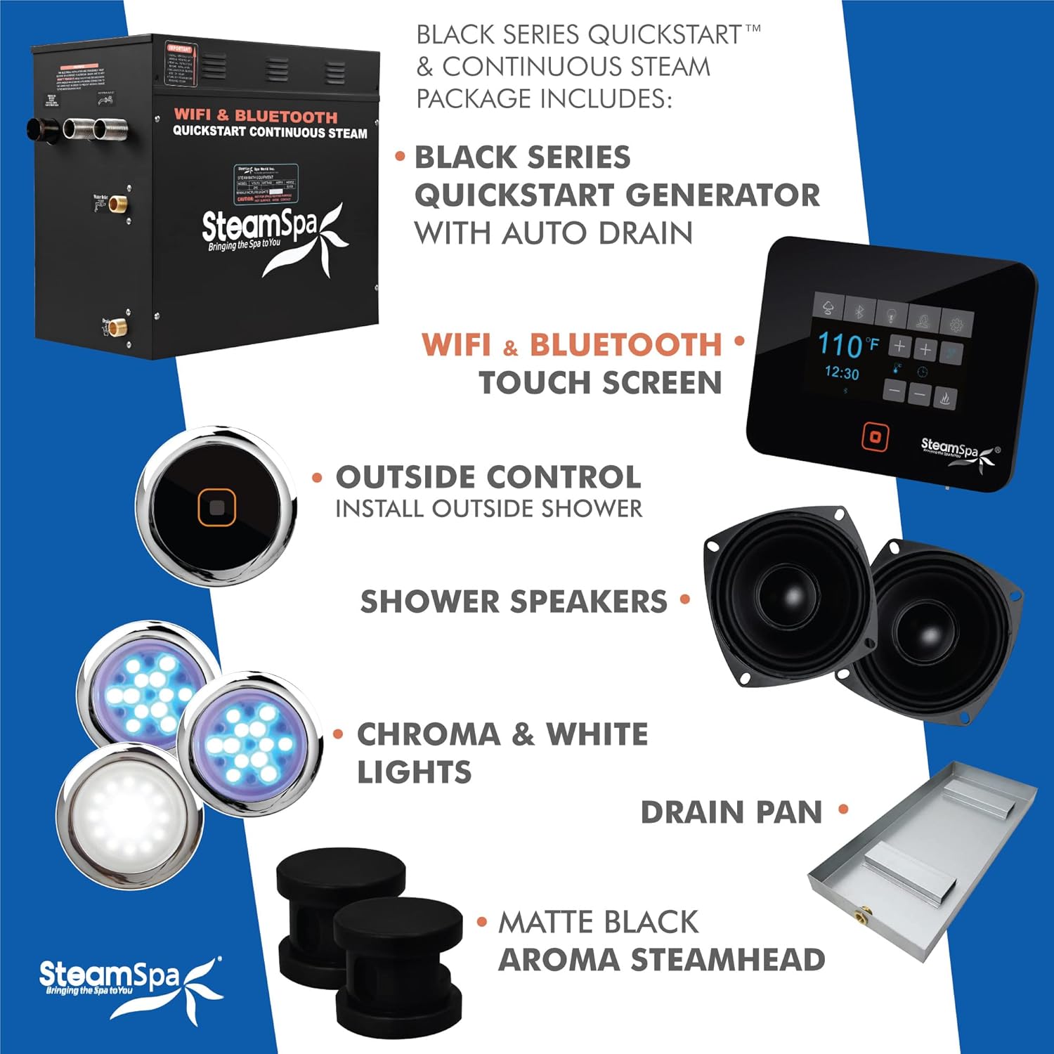 Black Bluetooth Generator Kits (10.5K, Matte Black)