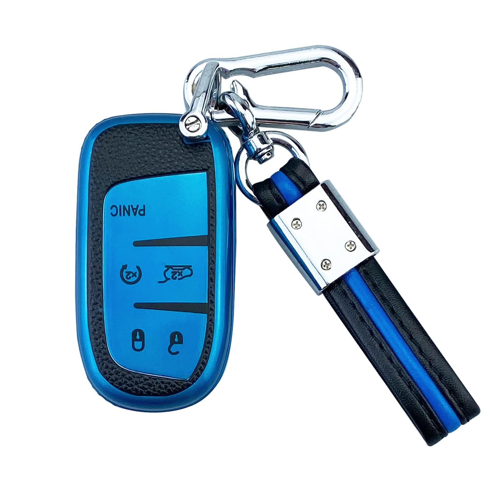 ShuDay Key Fob Case Cover Compatible With Jeep Grand Cherokee Renegade Compass Chrysler 200 300 Dodge Ram RAM Durango Charger Challenger Journey Darts