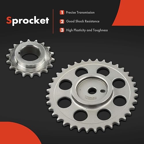 Miniatura 3 de A-Premium Kit de cadena de distribución del motor con piñón y amortiguador [compatible con OHV, 6Cyl 4.0L] compatible con Jeep Cherokee 1987-1993,