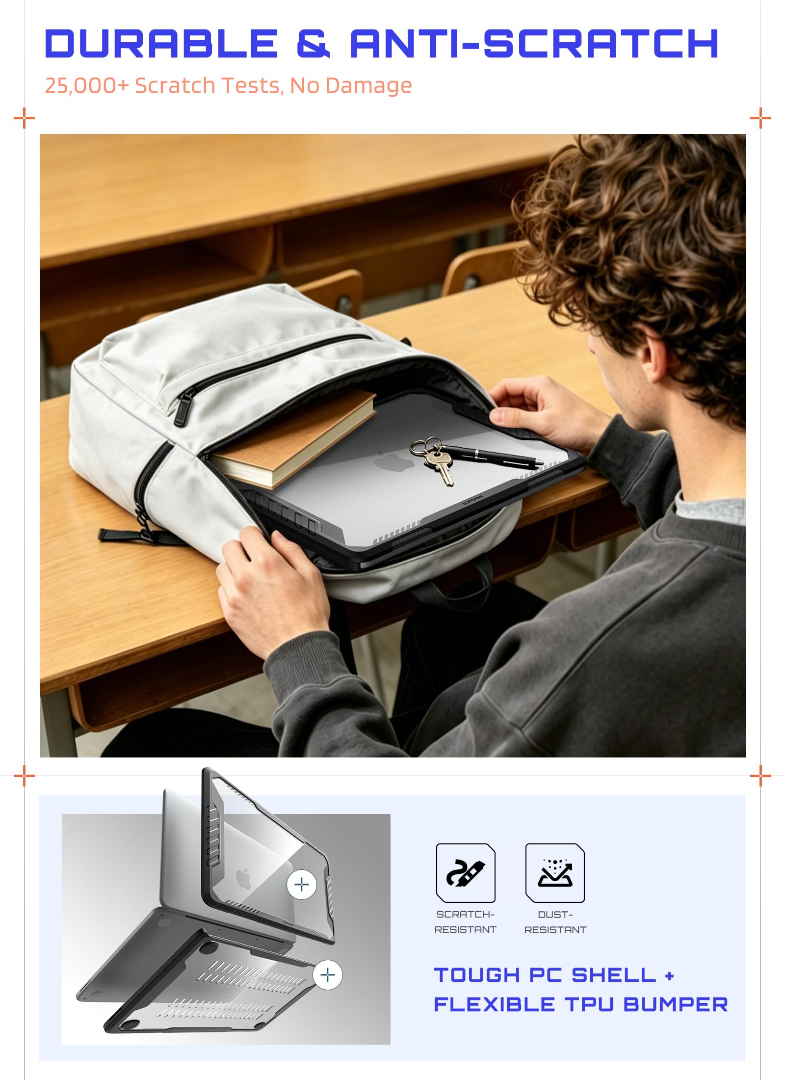 SUPCASE Etui na MacBooka Neo 2026 13,0 cala (jednorożec Beetle) wytrzymały pokrowiec na MacBook Neo 2026 13" - czarny