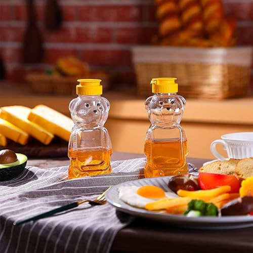 Vista 5 de Thenshop 36 piezas de botella de miel en forma de oso, botella de miel de plástico para apretar, frascos de miel para apretar, lindo recipiente