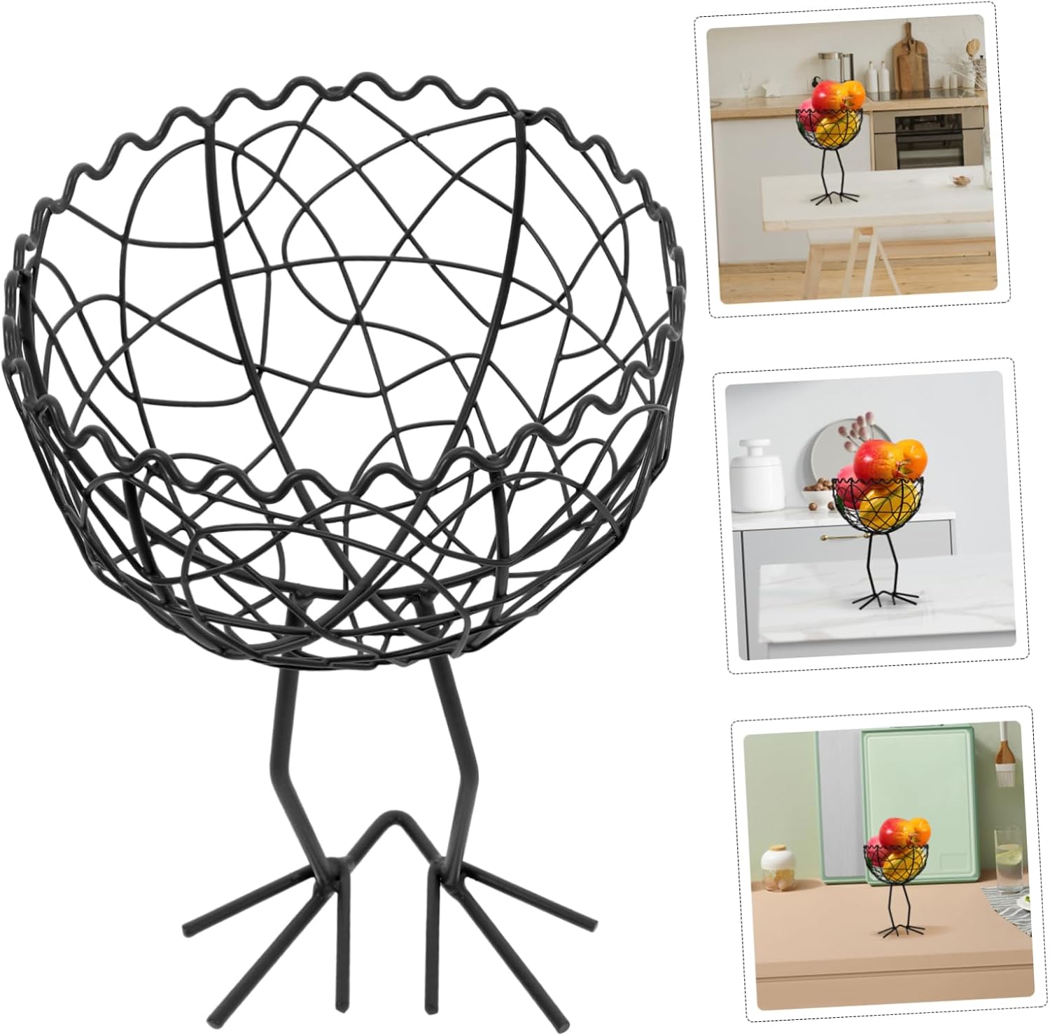Iron Mesh Storage Basket Decorative Cast Iron Table Basket for Fruits Snacks Compact Design for Sturdy Construction for Kitchen Vanity Use image 4