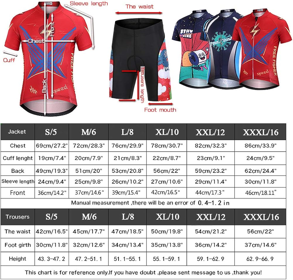 LIUJOY Kids Cycling Jersey,Boys Short Sleeve Cycling Jersey with 3D Padded Girls Full Zip Biking Shorts Suits : Clothing, Shoes & Jewelry