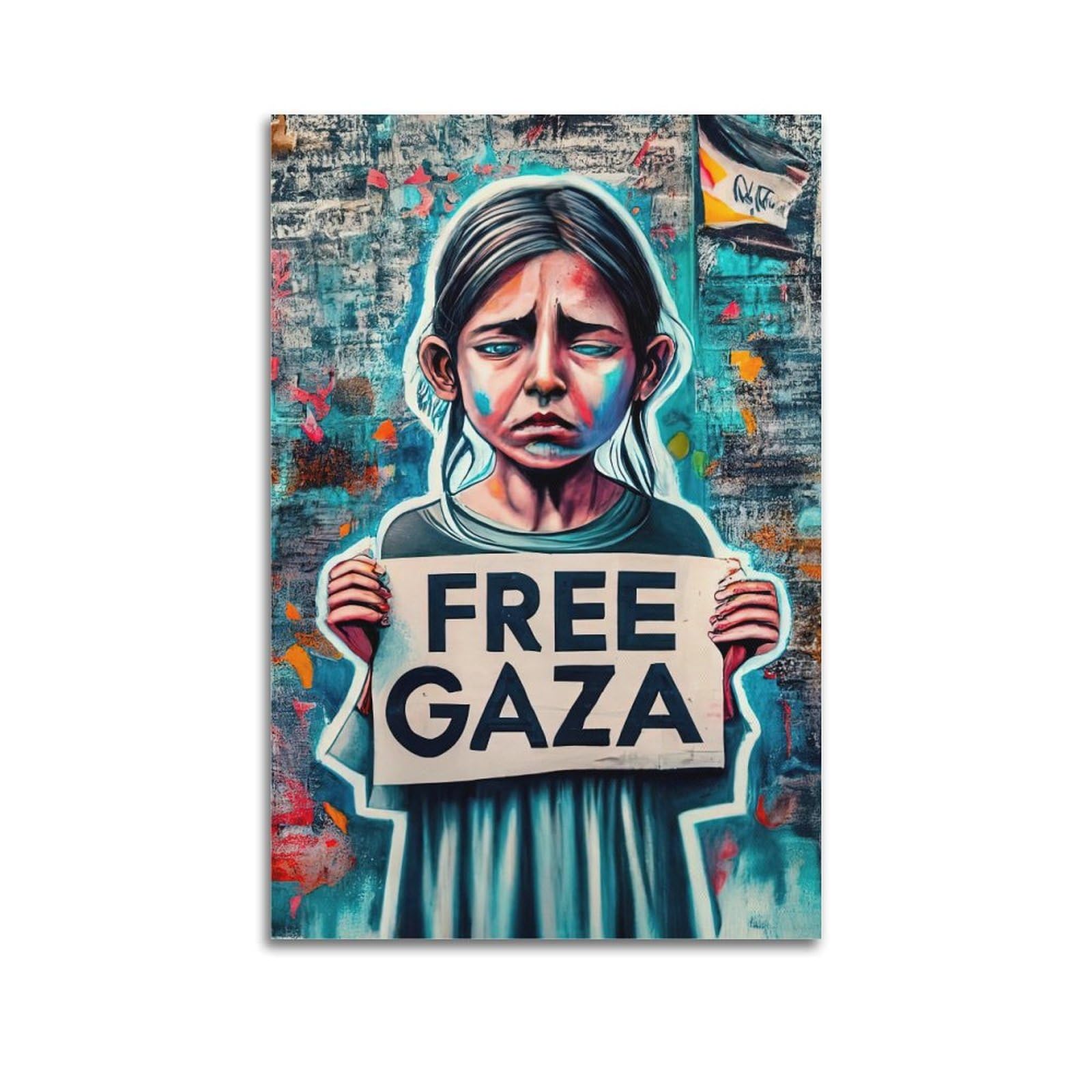 XKUGA Retro Anti-war Peace Poster Freedom Gaza Palestine Modern Decorative Canvas Prints - Ideal Wall Art for Family, Man Cave, Game Room, Boys & Girls Bedroom 24x36inch(60x90cm)