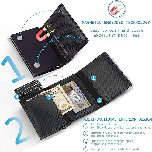 Miniatura 3 de ZIKEE Billetera minimalista para hombre, bolsillo frontal