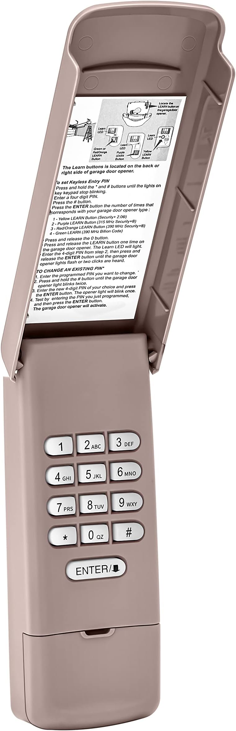 Universal Wireless Garage Door Keypad, Keyless Entry for Liftmaster