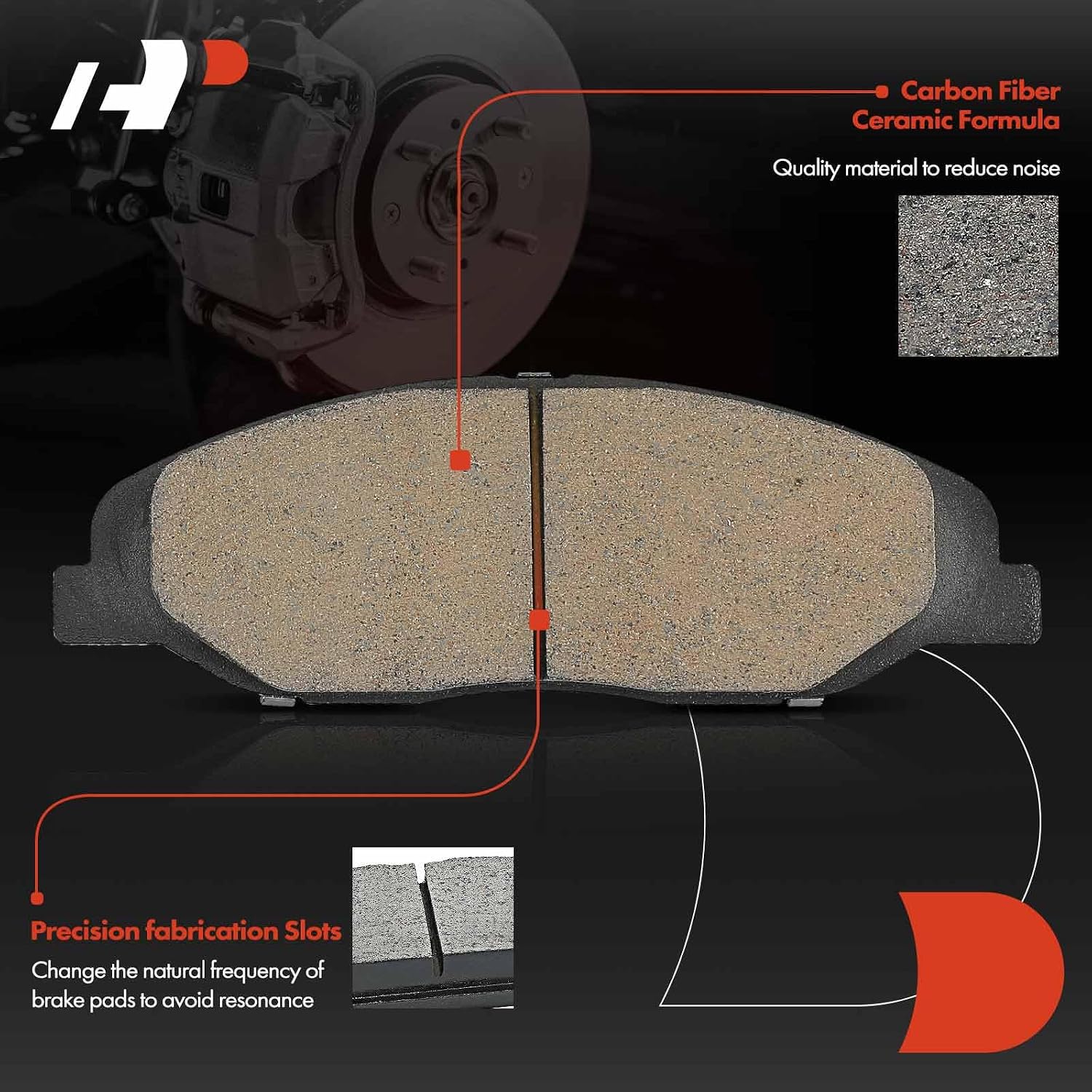 A-Premium 12.44 in (316 mm) Front Vented Disc Brake Rotors + Ceramic Pads Kit Compatible with Select Cadillac Models - CTS 2008-2014, 3.0L 3.6L 6.2L, 6-PC Set