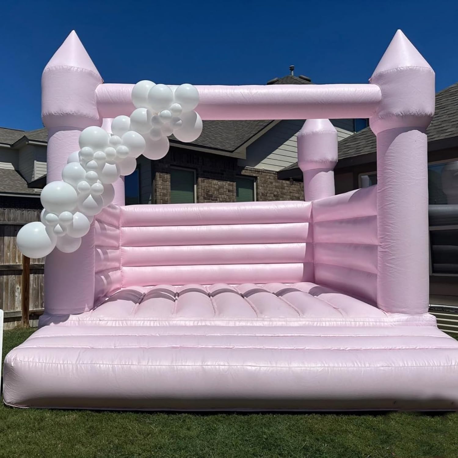 Pink Bounce House for Adults Kids, 13.5FT PVC Commercial Grade Bounce House for Kids with 750W Powerul Blower, Inflatable Large Bouncer Wedding Birthday Party Decorations 13.5 x 11.5 x 10FT