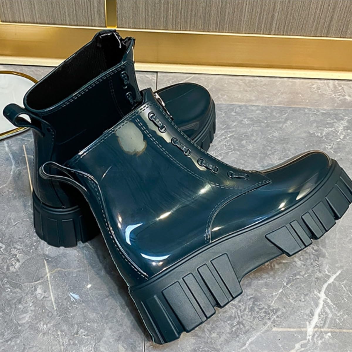 Botines De Agua Botas De Lluvia De Suela Gruesa For Mujer, Impermeables, De Tubo Medio, Antideslizantes, For Exteriores para Trabajo Jardinería(Pink,41)