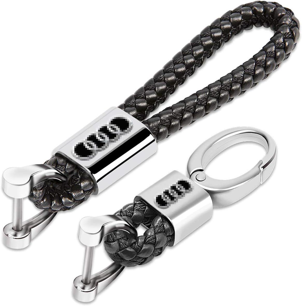 MIKAFEN Car Key Rings leather Car Key Chain Logo Rings Grip Strap for Mercedes BMW Cadillac Lexus Ford Toyota VW Honda (Black, For audi)