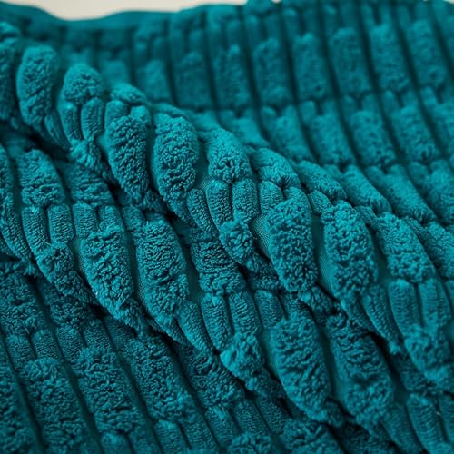 Miniatura 39 de Sunday Praise Paquete de 2 fundas de almohada decorativas de pana de 18 x 18 pulgadas, fundas de almohada cuadradas de rayas bohemias suaves