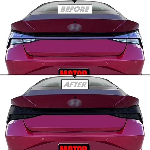 SlickMod Tinte ahumado de vinilo precortado para Hyundai Elantra N Line 2021-2023 (20% humo oscuro, 1. luz trasera)