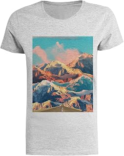 Bergsväg Premium Skopa Kvinna Grå T-Shirt Miljövänlig Tee Women Grey T-Shirt Eco-Friendly Tee