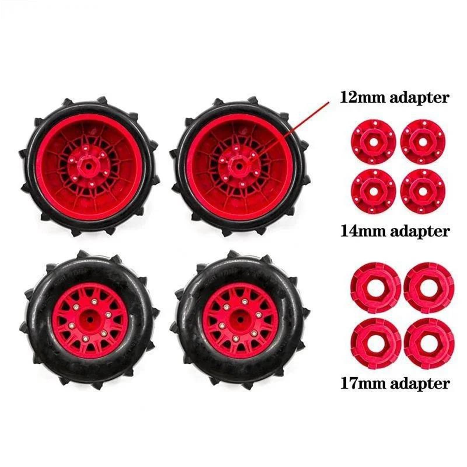 Compatibile Con Traxxas Per Slash Per Huanqi 727 E-revo 116mm Pneumatico Rc Modello Di Auto Carta Breve Generale Sabbia Pneumatici Adattatore 12/14/17mm