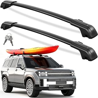 330lbs All-Aluminum Roof Rack Cross Bars for 2024-2026 Hyundai Santa Fe | & Santa Fe Hybrid (Not for SE), Heavy Duty Lockable Roof Rails Crossbars Rooftop Cargo Bag Kayak Bike Luggage