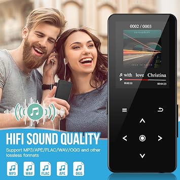32GB MP3 Player Bluetooth 5.0, Music Player HiFi MP3 Player Portable Built-in HD Speaker, FM Radio, Recording, E-Book, Alarm Clock, Support Expandable up to 128G
