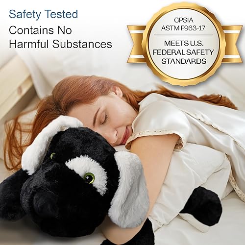 Miniatura 5 de Animal de peluche con peso  6.6 libras  Extra grande 31.5 pulgadas de largo  Almohada de cuerpo de felpa  Perro blanco y negro  Animal con peso para