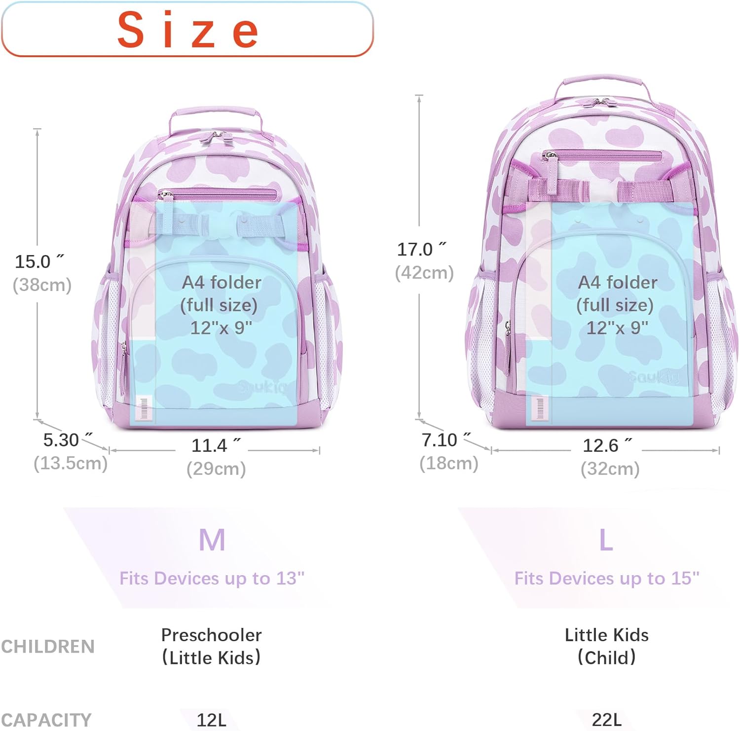 Cute Small Little Kids Cow Print Backpack Kindergarten Preschool Backpacks for Girls Ages 2-4-6 (Purple Cow Print) - Image 4