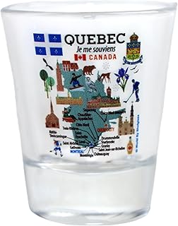 Quebec Canada Map and Attractions Collage Shot Glass