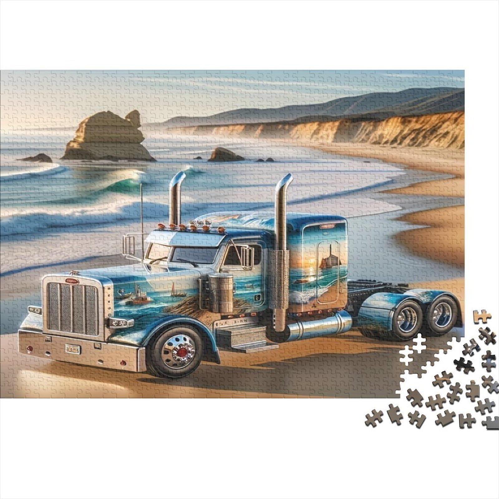 Puzzle de 1000 piezas de camión clásico en carretera costera para adultos (70x50 cm) 8