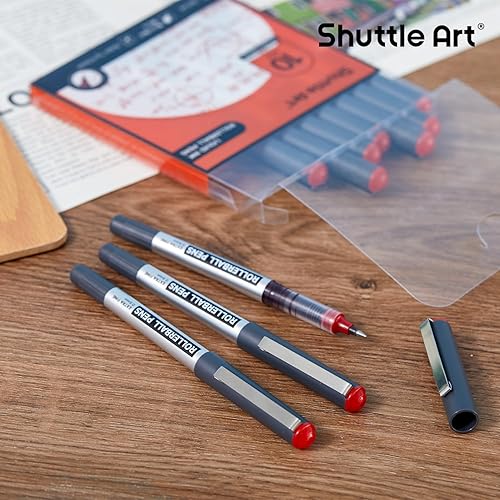 Miniatura 7 de Paquete de 10 bolígrafos Shuttle Art de punta fina, 0.02 pulgadas, con tinta líquida, para escritura diaria, tomar notas, escuela y oficina, color
