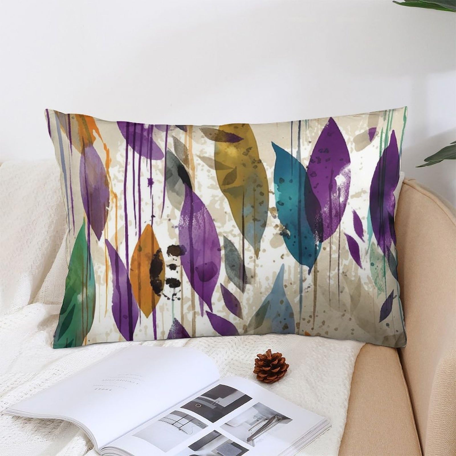 NTVOWPZO Decoration Throw Pillow Covers 12 "x20 Pillowcases Covers Colored Leaves Soft Pillowcases Modern Farmhouse Home Decor Sofa Cushions Covers for Couch Bed Living Room