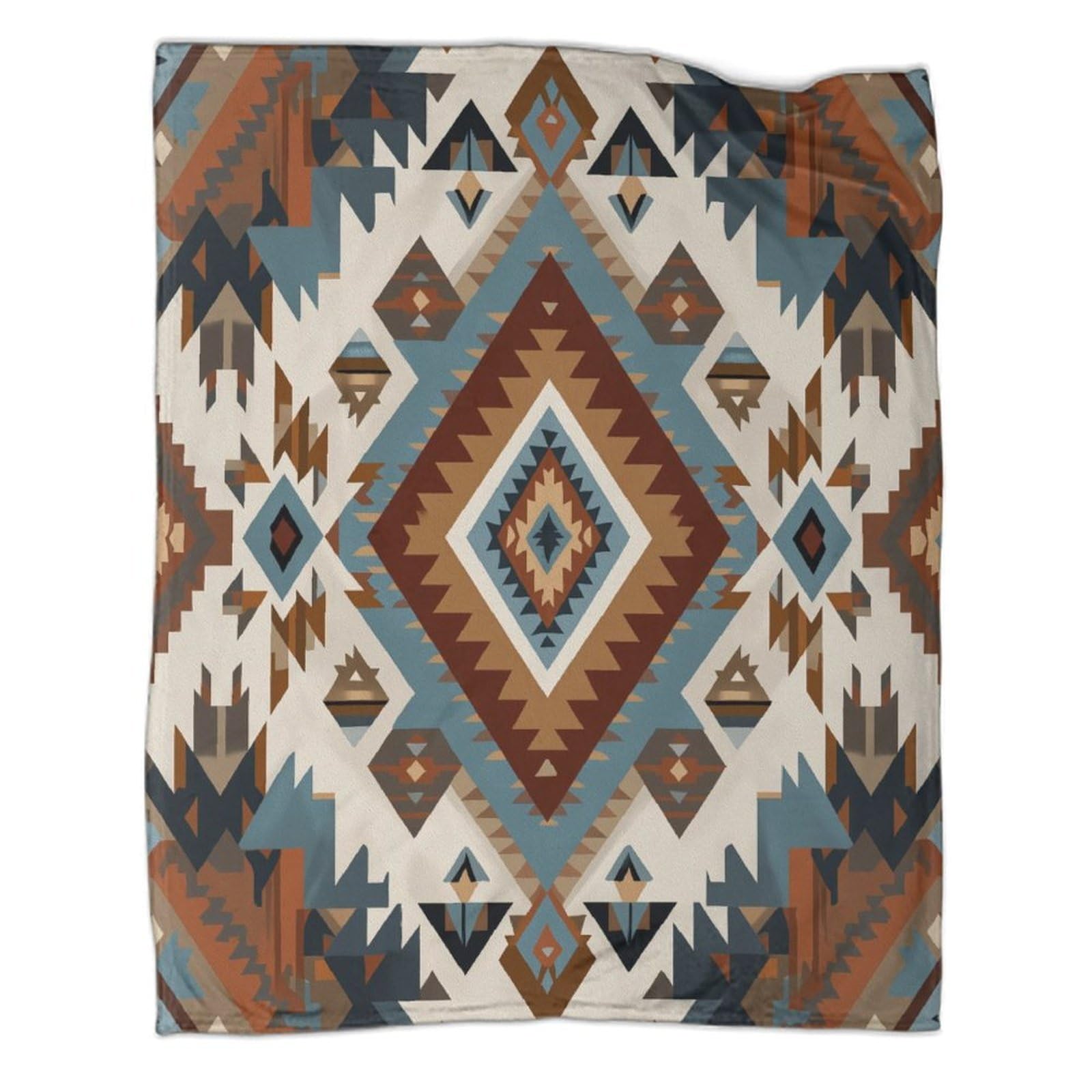 Couverture en peluche 3D Navajo douce pour moments cocooning et lecture dans le canapé