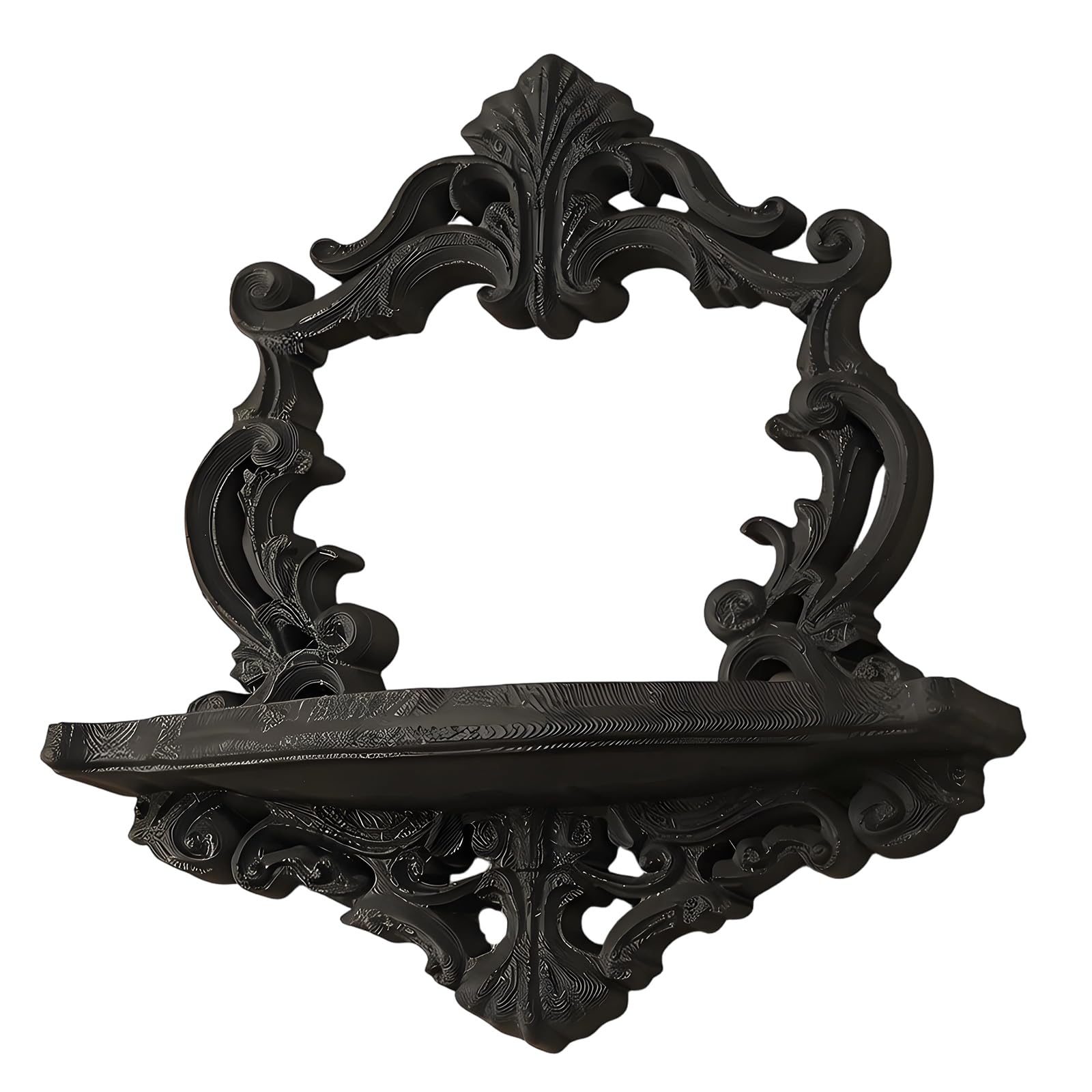 TFAOYS Wall Mounted Shelf with Ornate Victorian Pattern Hollow Carving Floating Shelves for Home Decoration Wall Organizers