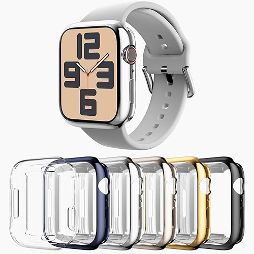 Funda para Apple Watch Series 987 de 1.614 pulgadas, paquete de 6 Protector de pantalla de TPU suave ultrafino de repuesto para iPhone Watch iWatch