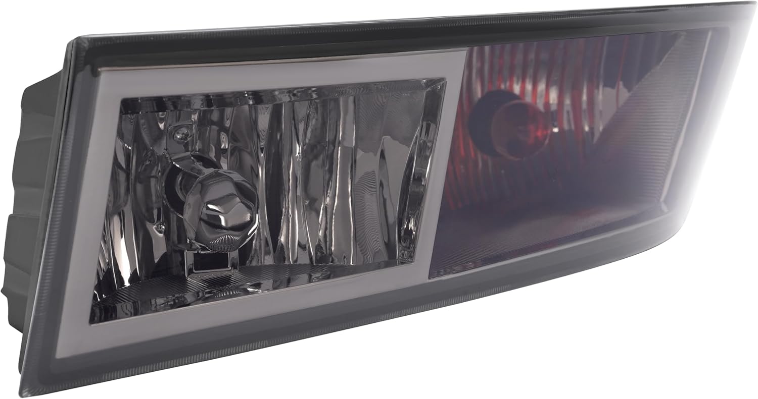 HECASA Fog Lights Compatible with 2007-2013 Cadillac Escalade ESV EXT & 2014 Escalade ESV Replacement for GM2592163 GM2593163 Bumper Lamps Halogen Smoke Lens Driver & Passenger Side