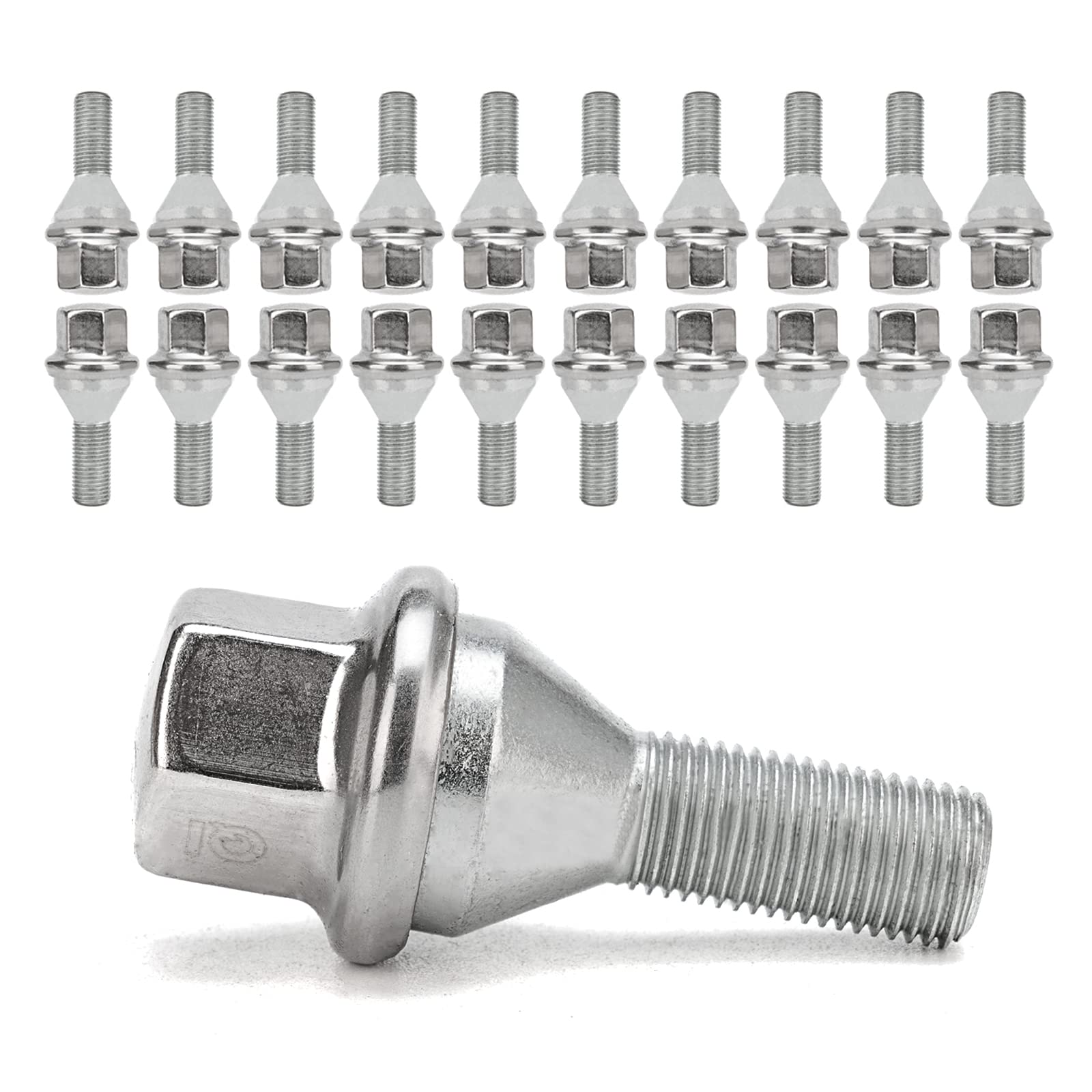 Photo 1 of 20pcs Wheel Lug Bolts M12x1.25 for 2014-2022 Jeep Cherokee, Upgrade 19mm Hex Length 28mm, Replace# 611-005 Compatible with Dodge Dart, Compass, Renegade, Chrysler