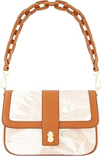 Tommy Bahama Women's Crossbody Bag Purse, Floral Canvas Flap Small Shoulder Handbag with Adjustable Strap and Leather Trim, Multi