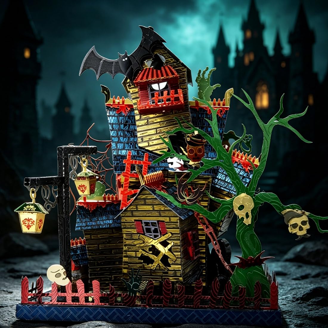 Halloween-Schloss 3D-Metall-Bausatz, Spukhaus-Motiv
