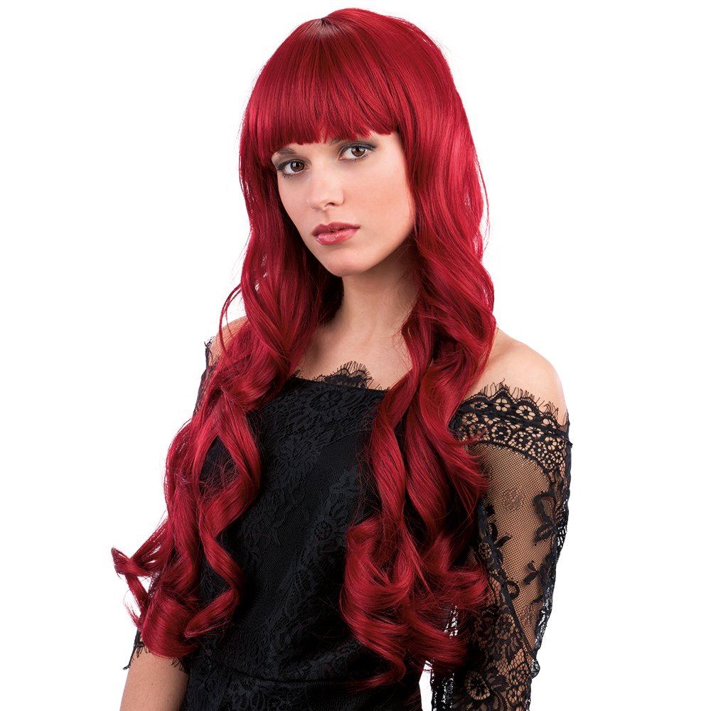 Carnival Toys2202 Wig with Fringe, Red, One Size